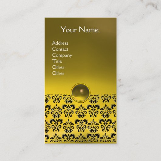 Carte De Visite DAMASK MONOGRAS Jaune (Devant)
