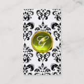Carte De Visite DAMASK MONOGRAS Jeu jaune blanc (Dos)