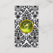 Carte De Visite DAMASK MONOGRAS Jeu jaune blanc (Dos)