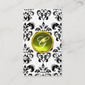Carte De Visite DAMASK MONOGRAS Jeu lin jaune (Dos)
