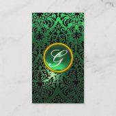 Carte De Visite DAMASK MONOGRAS Jeu vert blanc (Dos)