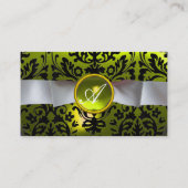 Carte De Visite DAMASK MONOGRAS ruban blanc noir jaune (Dos)