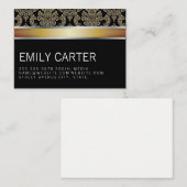 Carte De Visite Damask Pattern Gold Executive (Devant / Derrière)