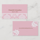Carte de visite Damask rose Elegant (Devant / Derrière)