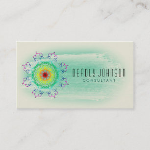 Carte De Visite Damask Swirl Aquarelle Vintage Vert mer