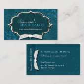 Carte De Visite Damask Swirls Spa Massage Therapy (Devant / Derrière)