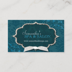 Carte De Visite Damask Swirls Spa Massage Therapy