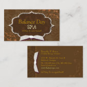 Carte De Visite Damask Swirls Spa Massage Therapy (Devant / Derrière)