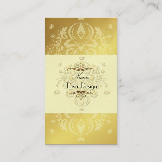 Carte de visite Damask ton sur ton or (Devant)