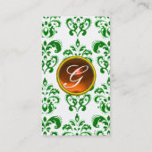 Carte De Visite DAMASK VERT MONOGRAMME gem orange (Dos)