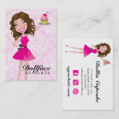 Carte De Visite Damassé 3,5 x 2 de rose de "brownie" de 311 (Devant / Derrière)