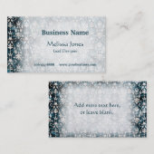 Carte De Visite Damassé affligée de denim (Devant / Derrière)