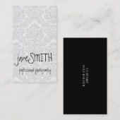 Carte De Visite Damassé argentée (Devant / Derrière)
