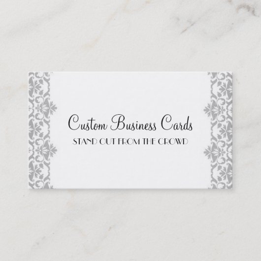 Carte De Visite Damassé argentée (Devant)