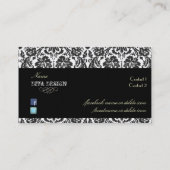 Carte De Visite damassé baroque /noir + blanc (Dos)