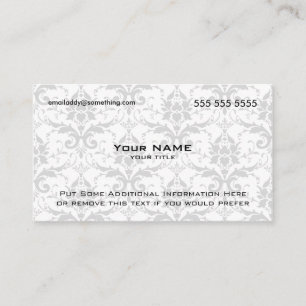Carte De Visite Damassé blanche et grise moderne