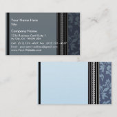 Carte De Visite Damassé bleu-clair élégante (Devant / Derrière)