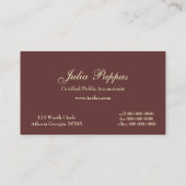 Carte De Visite Damassé Brown de classique (Dos)