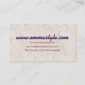 Carte De Visite Damassé chic minable d'arc d'aiguilles de tricot (Dos)