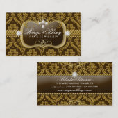 Carte De Visite damassé de 311-Golden Bling (Devant / Derrière)