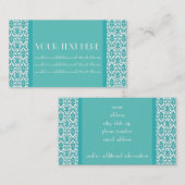 Carte De Visite Damassé de Blue&White (Devant / Derrière)