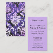 Carte De Visite Damassé de diamant, CHANGHAÏ dans le pourpre (Devant / Derrière)