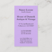 Carte De Visite Damassé de diamant, CHANGHAÏ dans le pourpre (Dos)