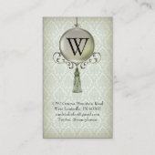 Carte De Visite Damassé de Genève en pistache (Dos)