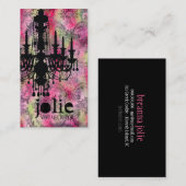 Carte De Visite Damassé de gris de rose de lustre de la (Devant / Derrière)