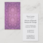 Carte De Visite Damassé de marguerite, fantomatique aux nuances de (Devant / Derrière)