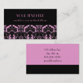 Carte De Visite Damassé de Pink&Black (Devant / Derrière)