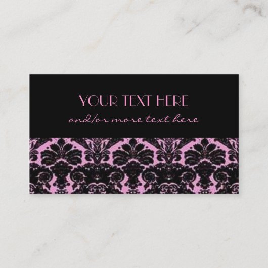 Carte De Visite Damassé de Pink&Black (Devant)