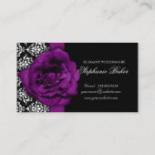 Carte De Visite Damassé de rose de pourpre d'organisateur de (Dos)