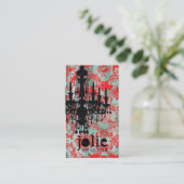 Carte De Visite Damassé de rouge de turquoise de lustre de la (Debout devant)