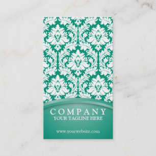 Carte De Visite Damassé de vert vert