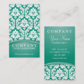 Carte De Visite Damassé de vert vert (Devant / Derrière)