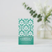 Carte De Visite Damassé de vert vert (Debout devant)