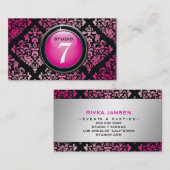 Carte De Visite damassé délicieuse de roses indien du "bouton" (Devant / Derrière)