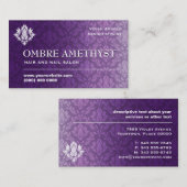Carte De Visite Damassé d'Ombre d'améthyste (Devant / Derrière)