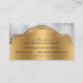 Carte De Visite Damassé d'or d'argent de coiffeur d'Afro-américain (Dos)