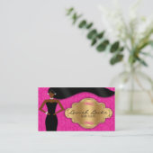 Carte De Visite Damassé d'or de rose de coiffeur d'Afro-américain (Debout devant)