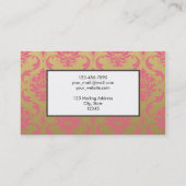 Carte De Visite Damassé d'or et de classique de rose (Dos)