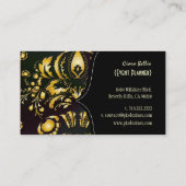 Carte De Visite damassé élégant, noir+or (Dos)