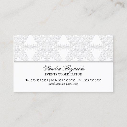 Carte De Visite Damassé élégante (Dos)