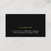 Carte De Visite Damassé élégante de noir et d'or moderne et (Dos)