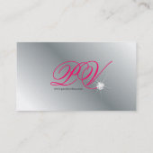 Carte De Visite Damassé élégante de rose d'argent de diamants de (Dos)