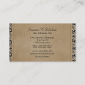 Carte De Visite Damassé élégante élégante dans la crème foncée et (Dos)