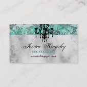 Carte De Visite Damassé fabuleusement française de turquoise de (Dos)