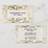 Carte De Visite Damassé florale de feuille d'or faite sur commande (Devant / Derrière)