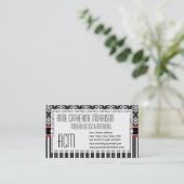 Carte De Visite Damassé florale de rétro art déco élégant des (Debout devant)